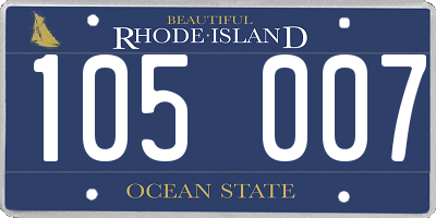 RI license plate 105007