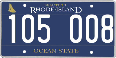 RI license plate 105008