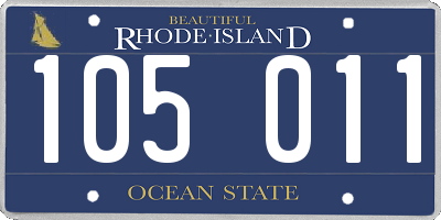 RI license plate 105011