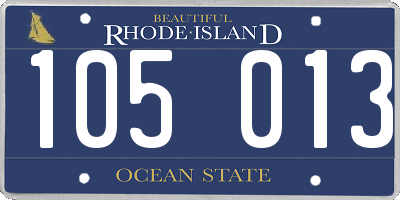 RI license plate 105013