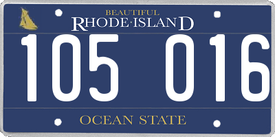 RI license plate 105016