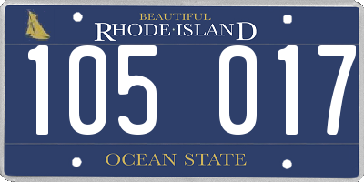 RI license plate 105017