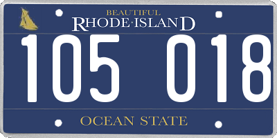 RI license plate 105018