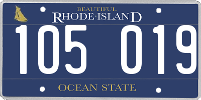 RI license plate 105019