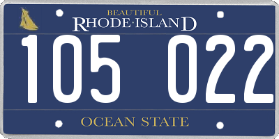 RI license plate 105022