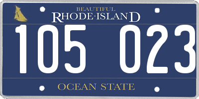 RI license plate 105023