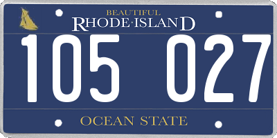 RI license plate 105027