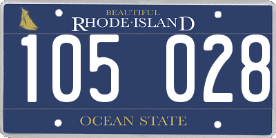 RI license plate 105028