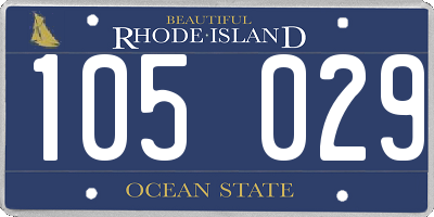 RI license plate 105029