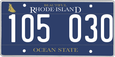RI license plate 105030