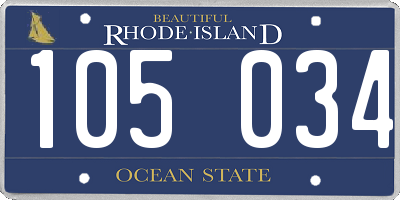 RI license plate 105034
