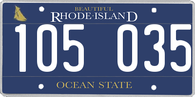 RI license plate 105035