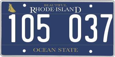 RI license plate 105037
