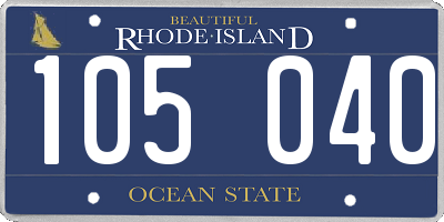 RI license plate 105040