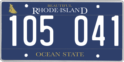 RI license plate 105041