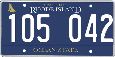 RI license plate 105042