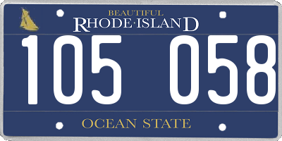 RI license plate 105058
