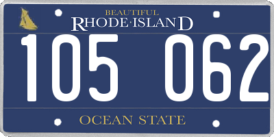 RI license plate 105062