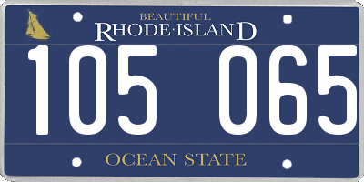 RI license plate 105065