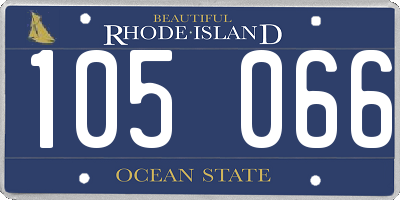 RI license plate 105066