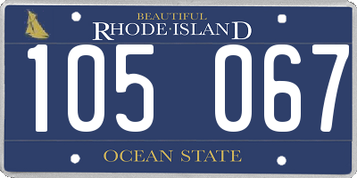 RI license plate 105067