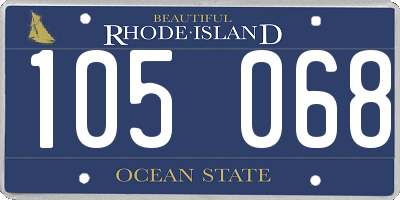 RI license plate 105068