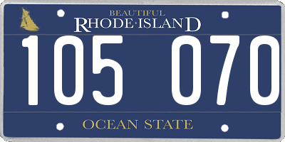 RI license plate 105070