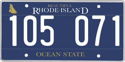 RI license plate 105071