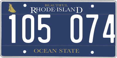 RI license plate 105074