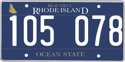 RI license plate 105078