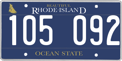RI license plate 105092