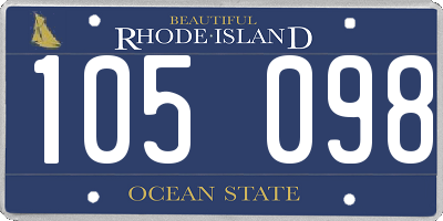 RI license plate 105098
