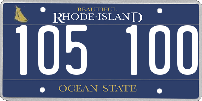 RI license plate 105100