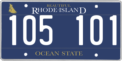 RI license plate 105101