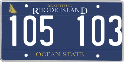 RI license plate 105103