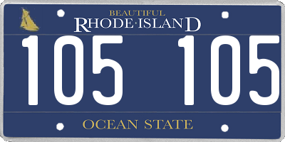 RI license plate 105105