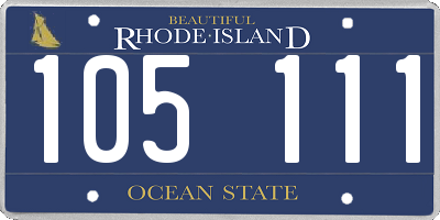 RI license plate 105111