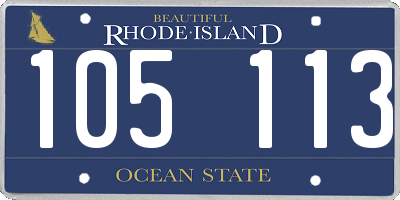 RI license plate 105113