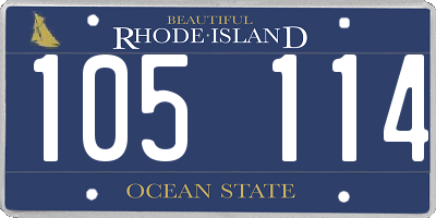 RI license plate 105114