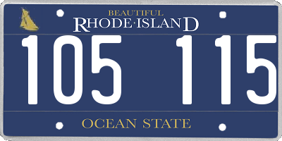 RI license plate 105115