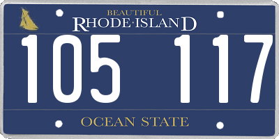 RI license plate 105117
