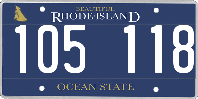RI license plate 105118