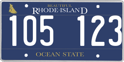 RI license plate 105123