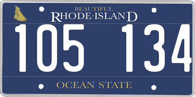 RI license plate 105134