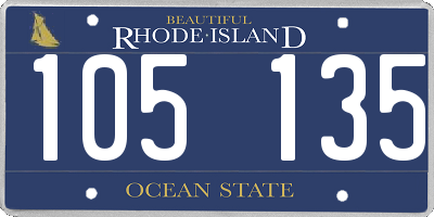RI license plate 105135
