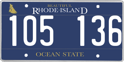 RI license plate 105136