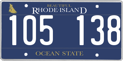 RI license plate 105138