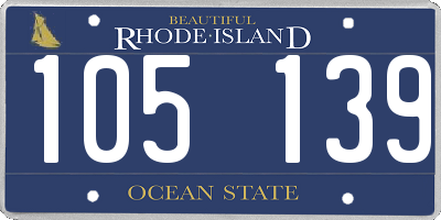 RI license plate 105139