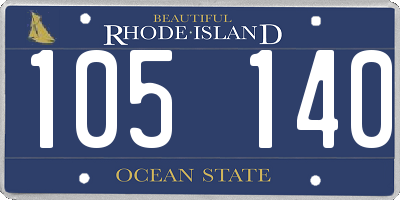 RI license plate 105140