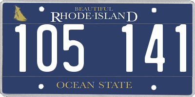 RI license plate 105141